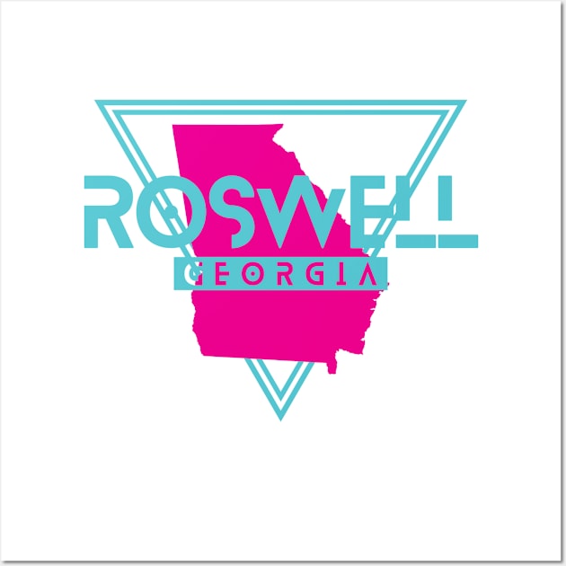 Roswell Georgia Retro Vintage Triangle GA Wall Art by manifest